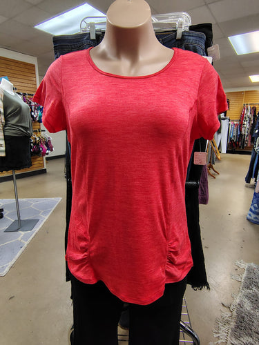 Sz XL Gaiam Red Heathered Top