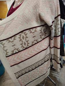 1X Arizona Aztec Print Open Cardigan