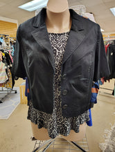 Load image into Gallery viewer, Lane Bryant black short sleeve crop blazer 24