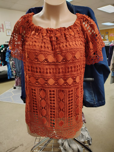 Maurices rust colored off the shoulder top 4x