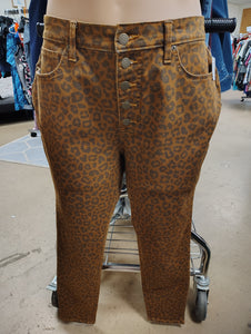 Time & Tru leopard print denim skinny jeans size 16