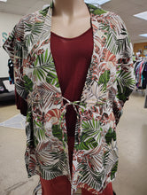 Load image into Gallery viewer, Tropical floral tie front kimono size L/XL