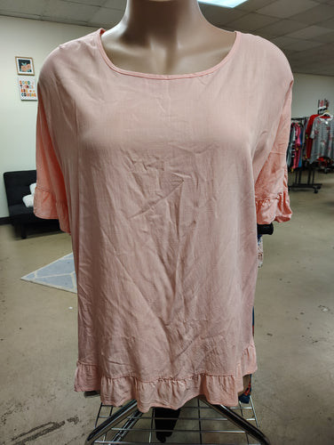 Evans pink ruffle blouse size 5x