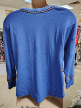 Load image into Gallery viewer, Woman Within thermal blue henley top size 2x