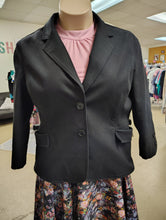 Load image into Gallery viewer, Nine West 3/4 sleeve black peplum blazer size 16