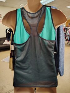 Danskin Now mesh tank top gray/teal size XXL