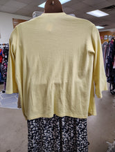 Load image into Gallery viewer, Quacker Factory bright yellow cardigan with jewels size 1x