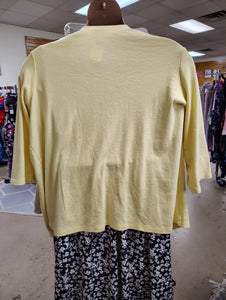 Quacker Factory bright yellow cardigan with jewels size 1x