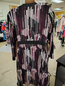 Leota purple black wrap dress size 2x