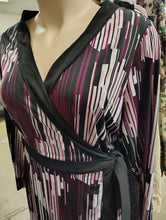 Load image into Gallery viewer, Leota purple black wrap dress size 2x