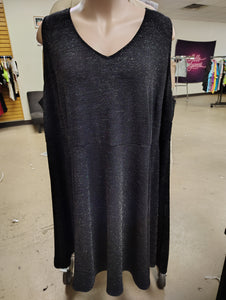 Black and silver sparkle dress sleeveless size 4x/5x