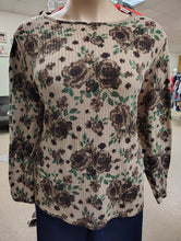 Load image into Gallery viewer, Liberty Lane brown floral thermal top 3x