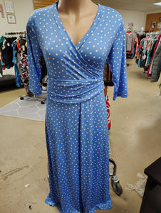 Honey & Lace NWT blue polka dot maxi dress size 3x fits like 2x