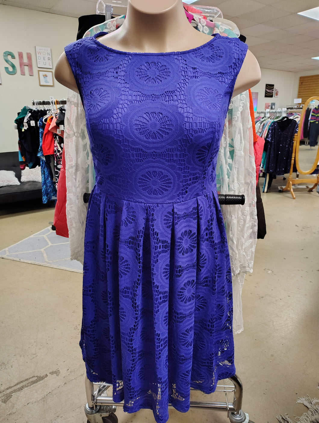 Roz & Ali blue lace dress size 14 1x