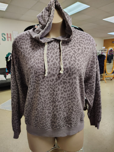 Buffalo David Bitton purple leopard print hoodie size XXL