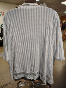 Roaman's white lace trim cardigan size 3x