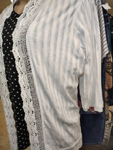 Load image into Gallery viewer, Roaman&#39;s white lace trim cardigan size 3x