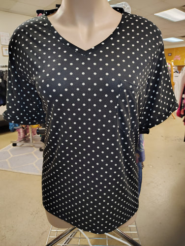 Michelle Mae black and white polka dot tee 3x