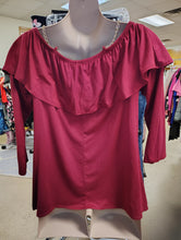 Load image into Gallery viewer, Top Fashion of NY cold shoulder ruffle top 3x