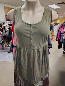 Sonoma olive green henley tank top size 4x