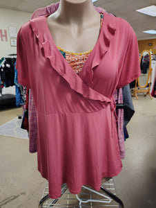 Torrid pink ruffle wrap top size 4x