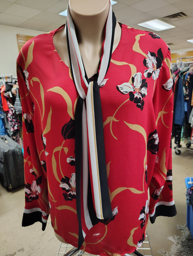 Liz Claiborne Career floral top with scarf size 4x