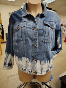 Lane Bryant distressed denim jacket size 24 3x