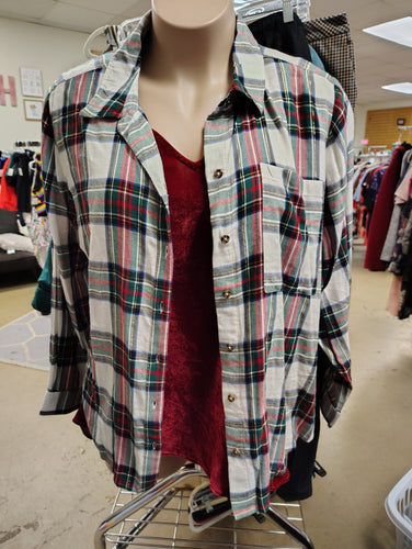 Style & Co plaid button up shirt 4x