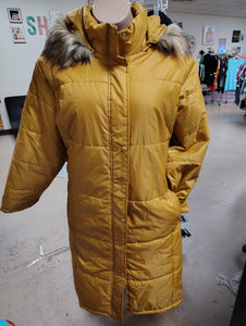 Anthony Richards mustard yellow long winter coat 4x