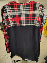 Load image into Gallery viewer, Acting Pro plaid and black top with sequin pocket 3x