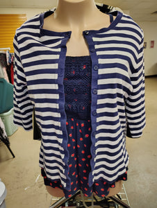 White Stag stripe cardigan size 2x