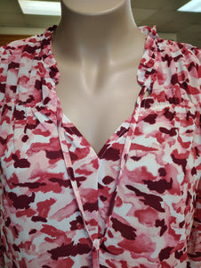 Perch pink camo print blouse top size 1x