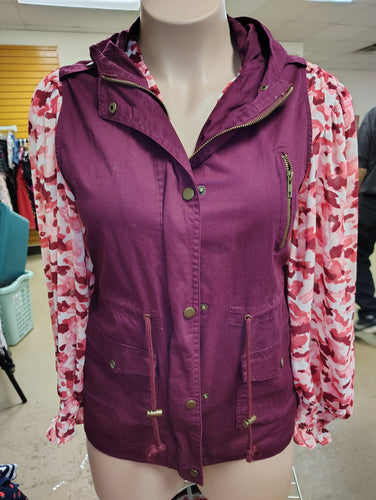 Zenana purple canvas vest size 2x