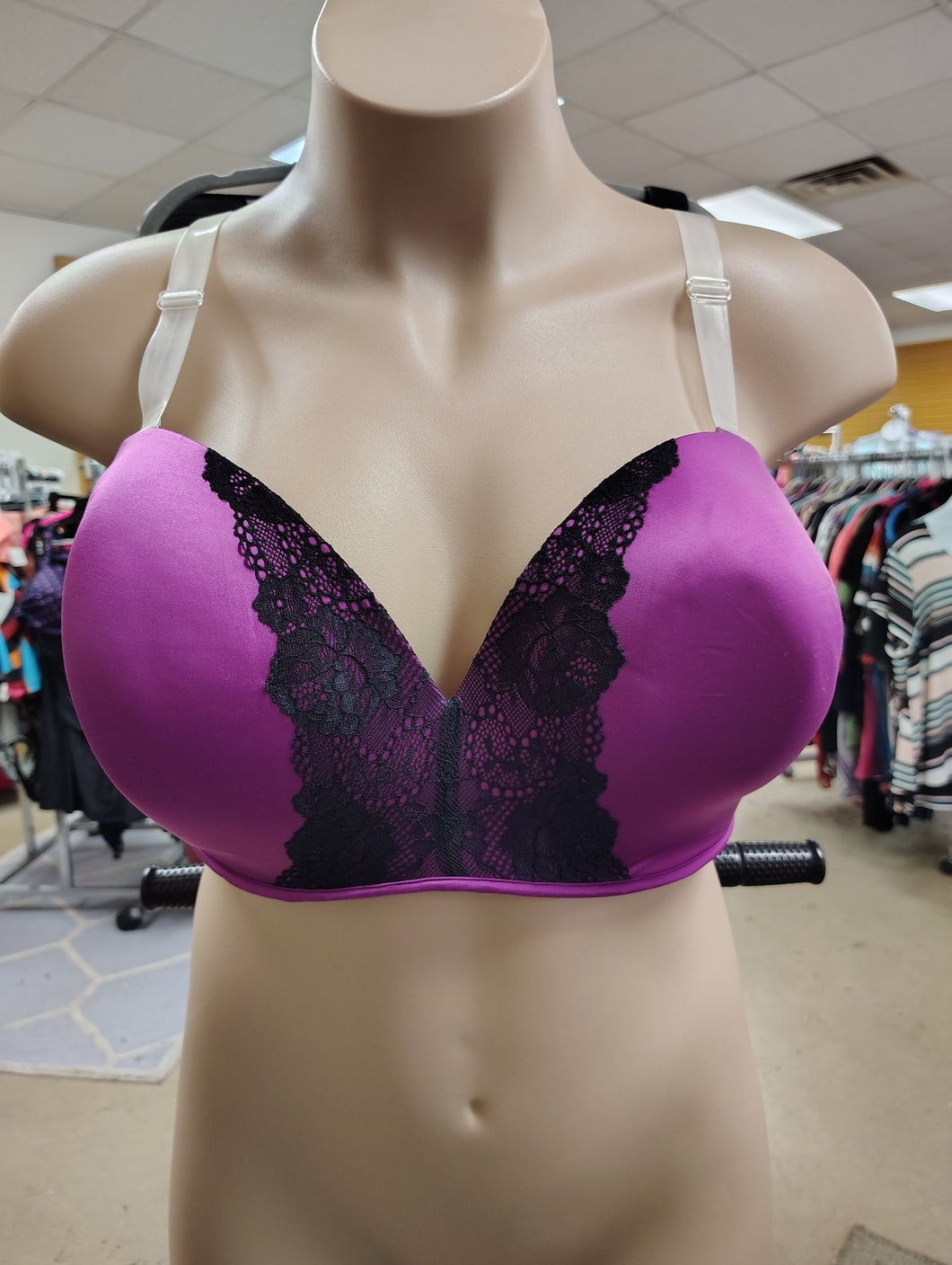 Cacique purple strapless bra size 42F