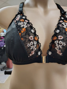 Cacique lace floral front closure bralette 44D