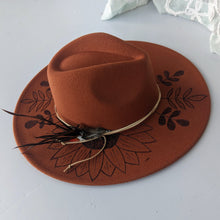 Load image into Gallery viewer, Burnt Orange Floral Panama Hat