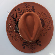 Load image into Gallery viewer, Burnt Orange Floral Panama Hat