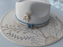 Load image into Gallery viewer, Sunflower and Vines Panama Hat- Ivory