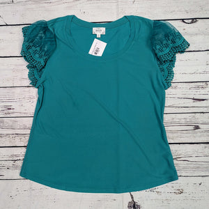 Emerald Green Lace Sleeve Top