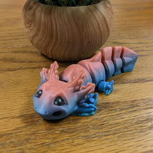 Load image into Gallery viewer, Annie the 3D Printed Articulating Axolotl- Pink to Green