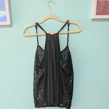 Load image into Gallery viewer, XL No Boundaries Sheer Black Sequin Racer back