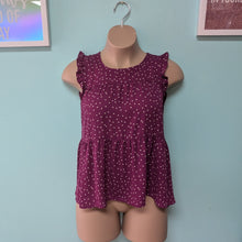 Load image into Gallery viewer, Large Maurice&#39;s Burgundy Polka Dot Peplum