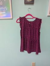 Load image into Gallery viewer, Large Maurice&#39;s Burgundy Polka Dot Peplum