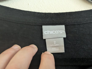 Chico's 2 (Large/XL) Black Crop Tee