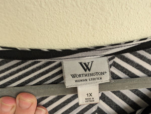 1X Worthington Black & White Optical Illusion Top