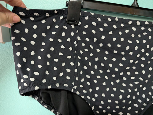 22W Lands End Black Polka Dot Swim Bottom