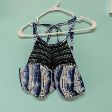 Load image into Gallery viewer, 22W Raisins Blue Crochet Halter Top