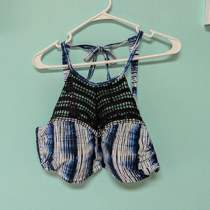 22W Raisins Blue Crochet Halter Top