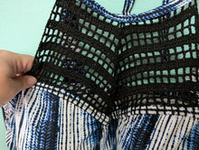 Load image into Gallery viewer, 22W Raisins Blue Crochet Halter Top