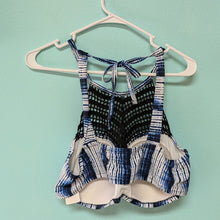 Load image into Gallery viewer, 22W Raisins Blue Crochet Halter Top